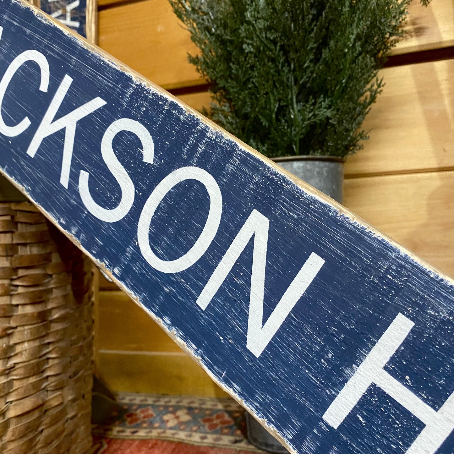Jackson Hole Wyoming Rustic Wood Ski Trail Sign