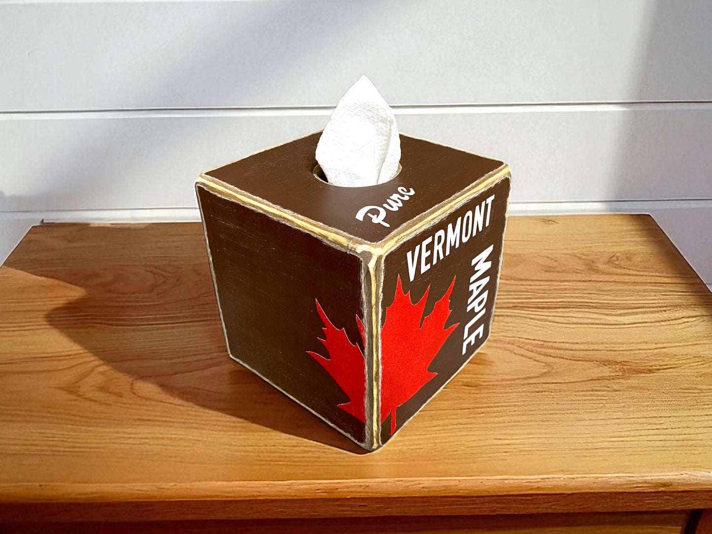 Maple Leaf Vermont Tissue Box Cover