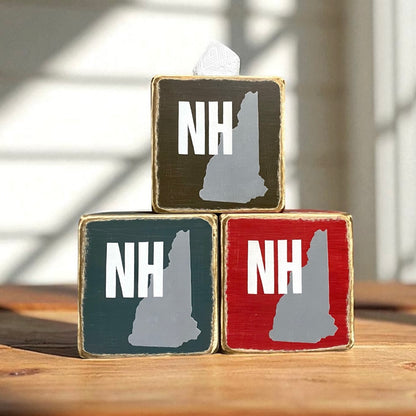 State of New Hampshire Rustic Tissue Box Cover