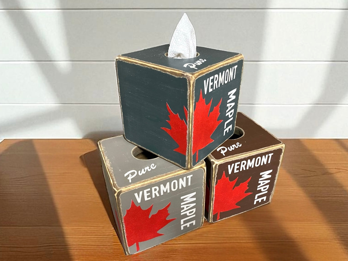 New England Pure Vermont Maple Syrup Tissue Box Cover