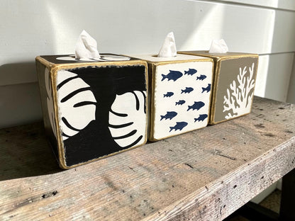 Coastal Home Decor, School of Fish Tissue Box Cover