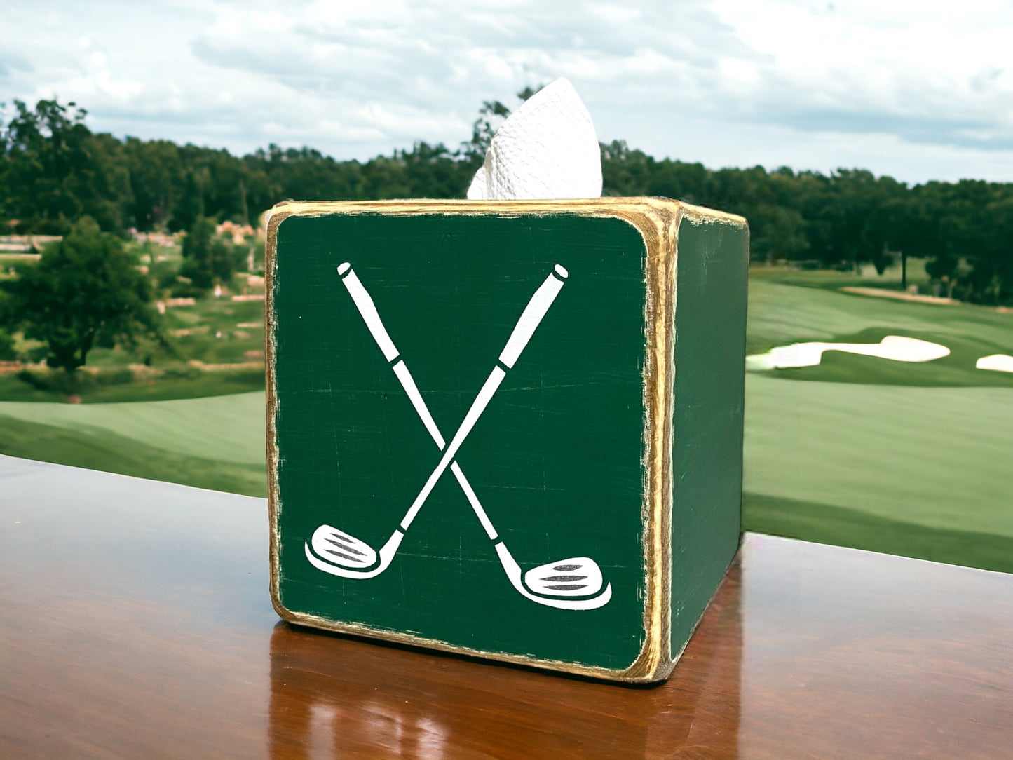 Golf Tissue Box Cover