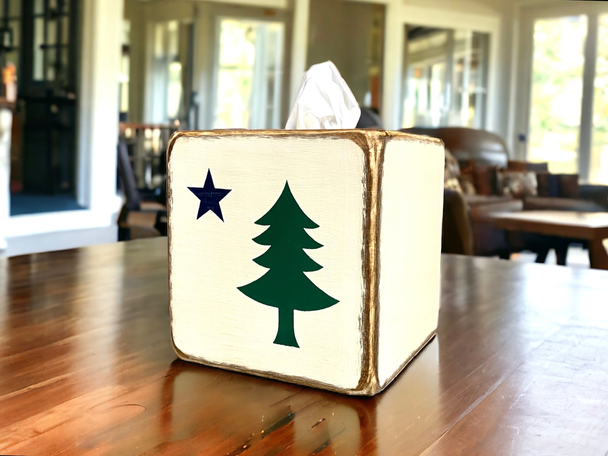 Original maine flag tissue box