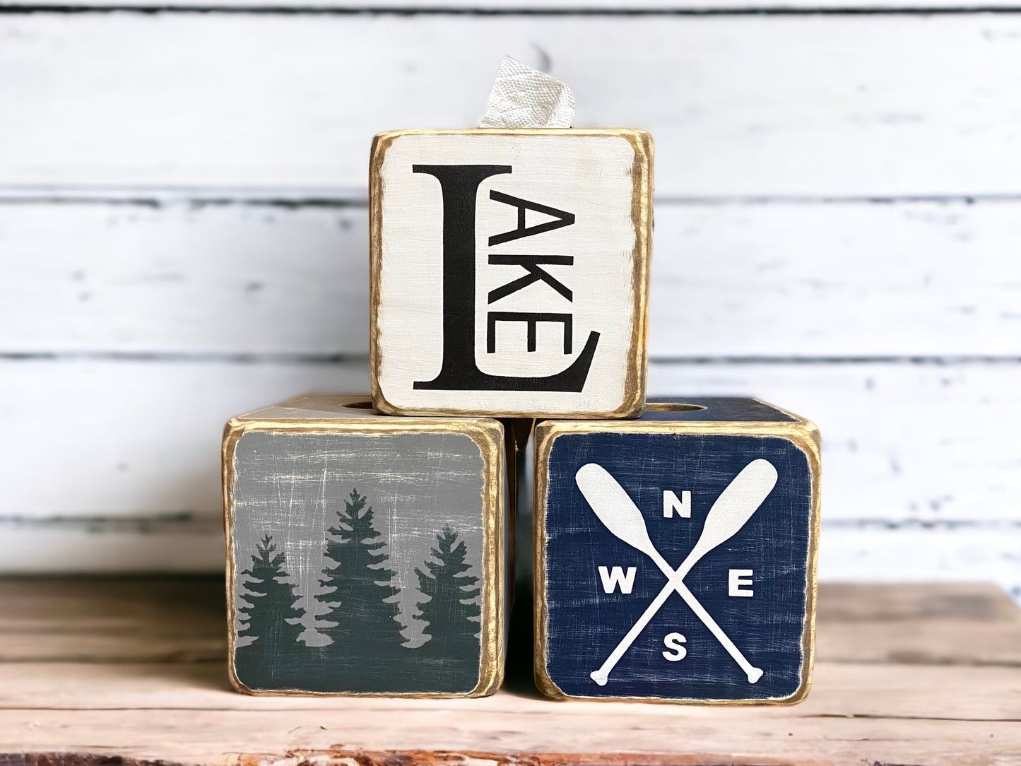 Pine Tree Forest Rustic Tissue Box Cover