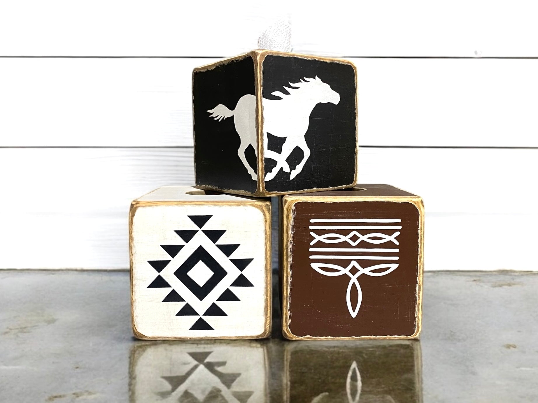 Western equestrian tissue boxes