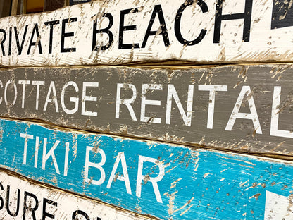 Private Beach Sign Set