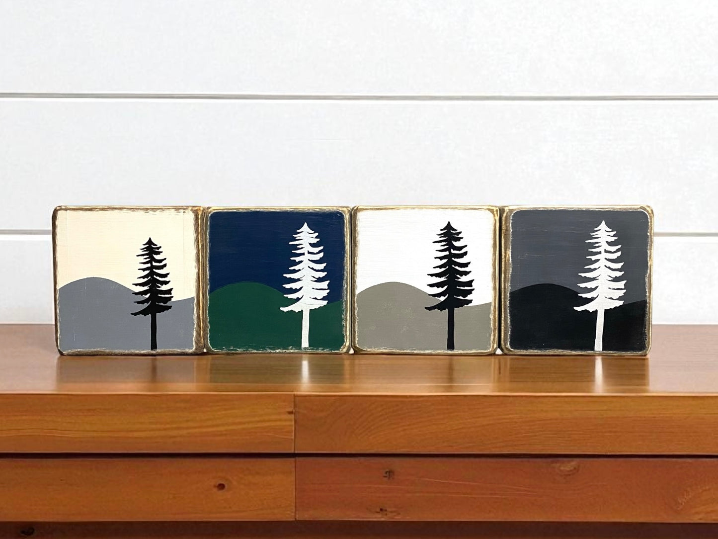 Pine Tree Forest Cabin Tissue Box Cover