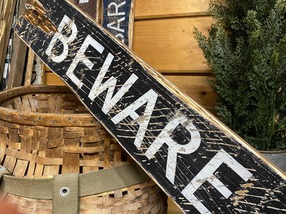 Beware of Shark Wood Sign