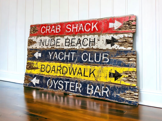 Nautical coastal sign set