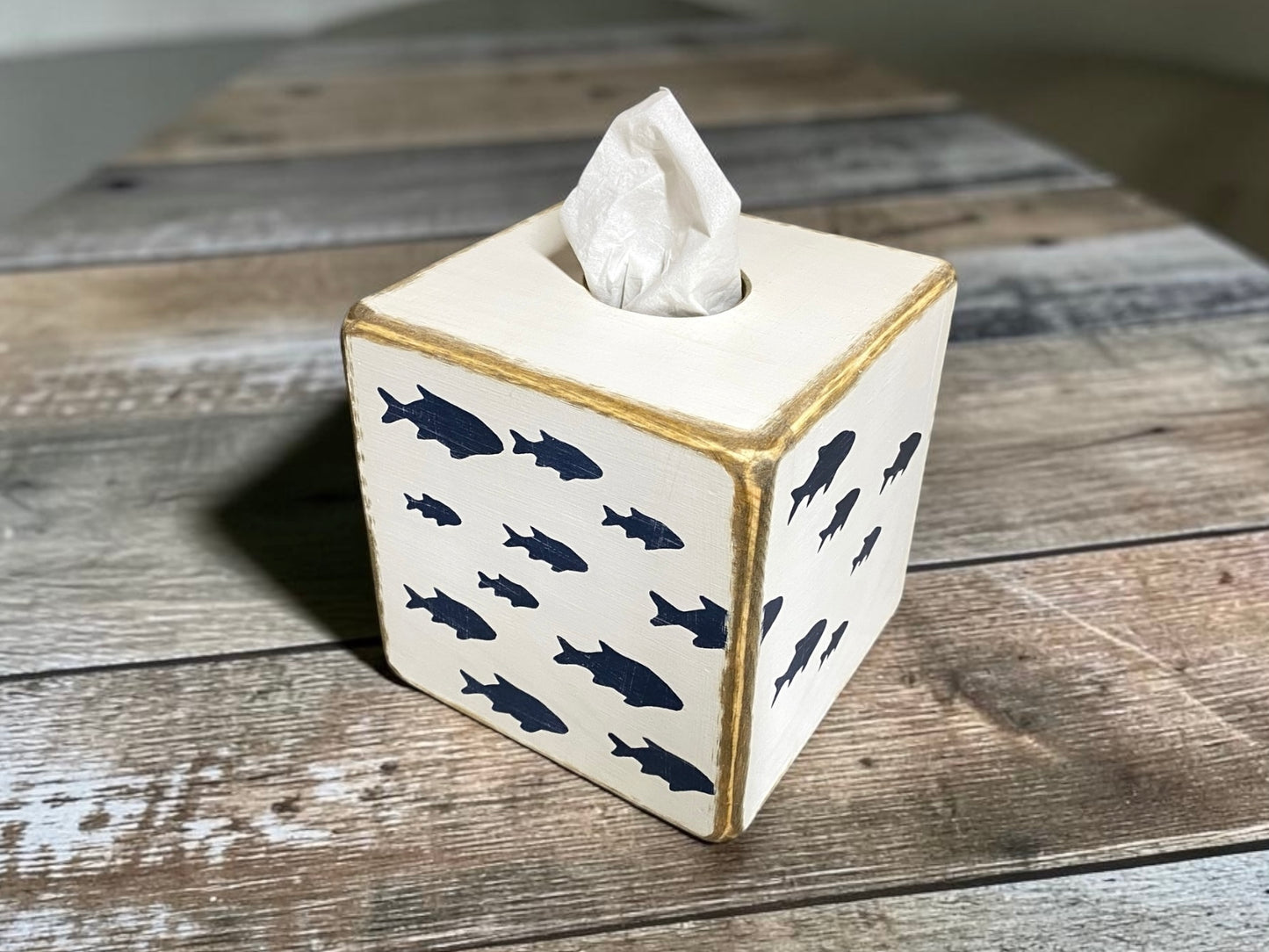 Coastal Home Decor, School of Fish Tissue Box Cover