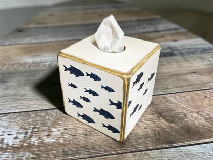 Coastal Home Decor, School of Fish Tissue Box Cover