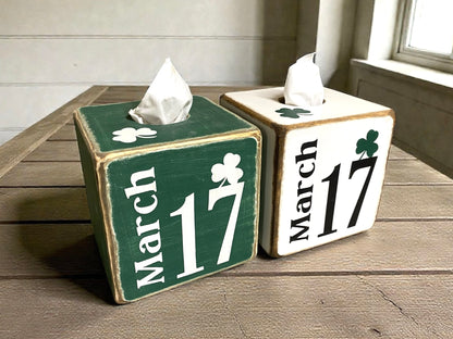 Irish St Patrick’s Day Tissue Box Cover | Rustic Shamrock Cabin, Lodge & Country Home Decor