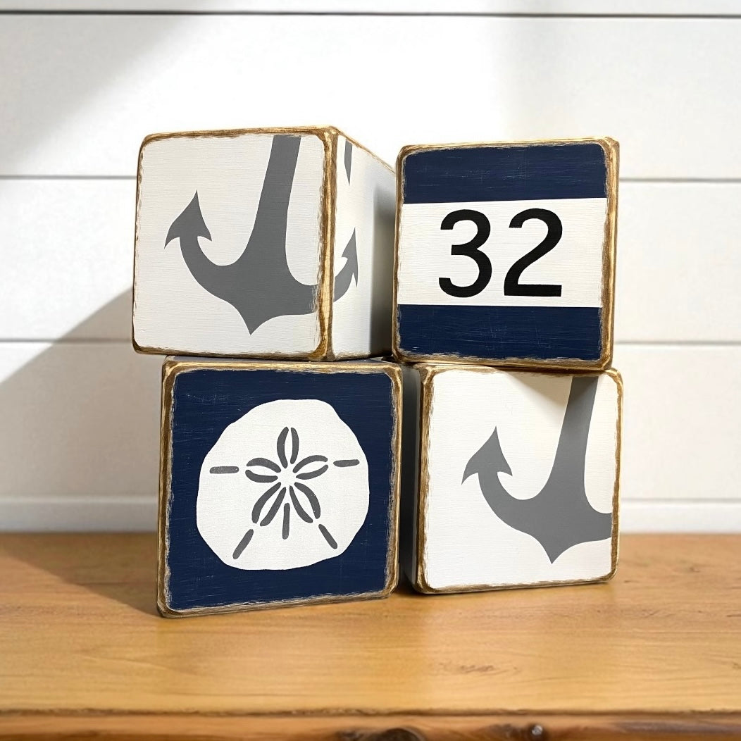 Nautical Anchor Tissue Box Cover, Rustic Coastal Decor