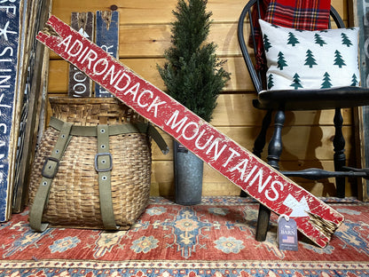 Adirondack Mountain Rustic Wood Sign