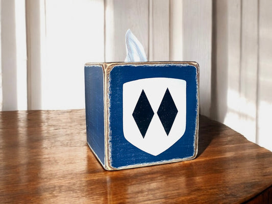 Double diamond ski trail tissue box