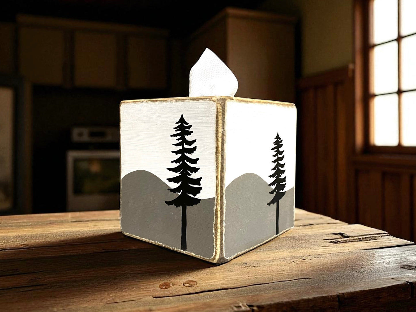 Ski House Tissue Box Cover