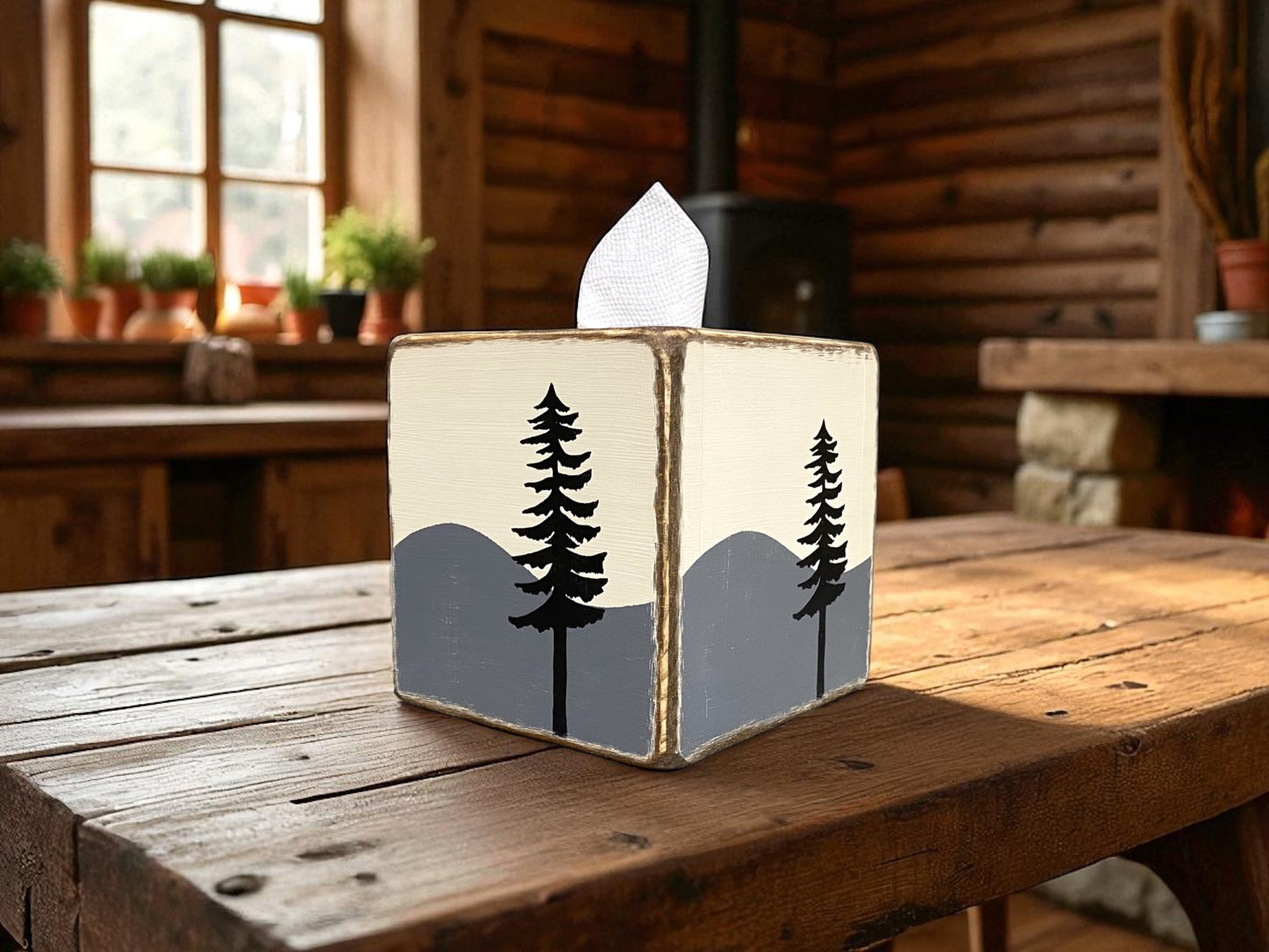 Mountain Home Tissue Box Cover