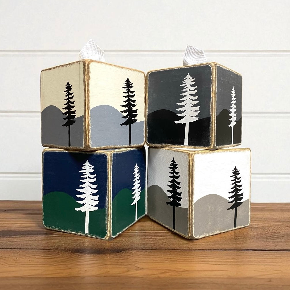 Night Mountain Forest Home Tissue Box Cover