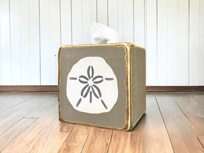 Sand Dollar Tissue Box Cover, Coastal Florida Decor