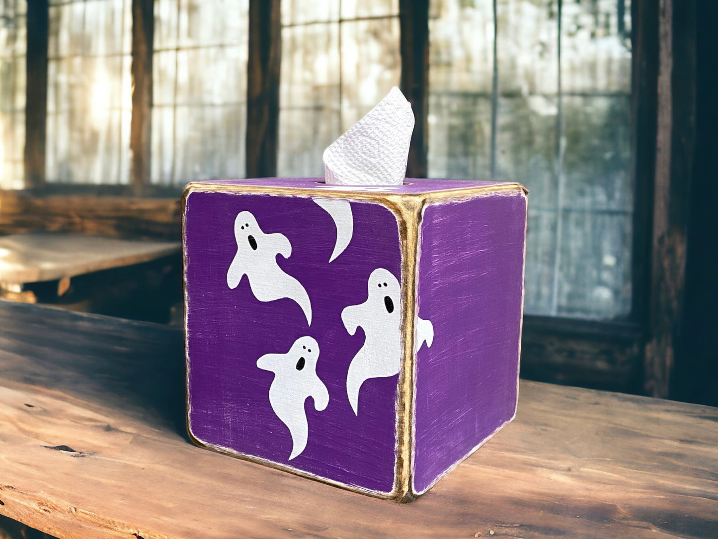 Rustic Halloween Tissue Box Cover