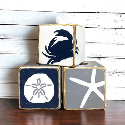 Starfish Tissue Box Cover, Coastal Beach House Decor