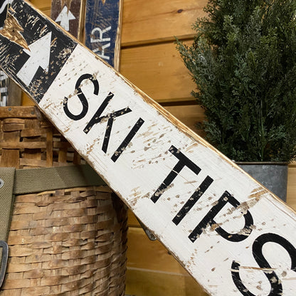 Ski Tips Up Sign