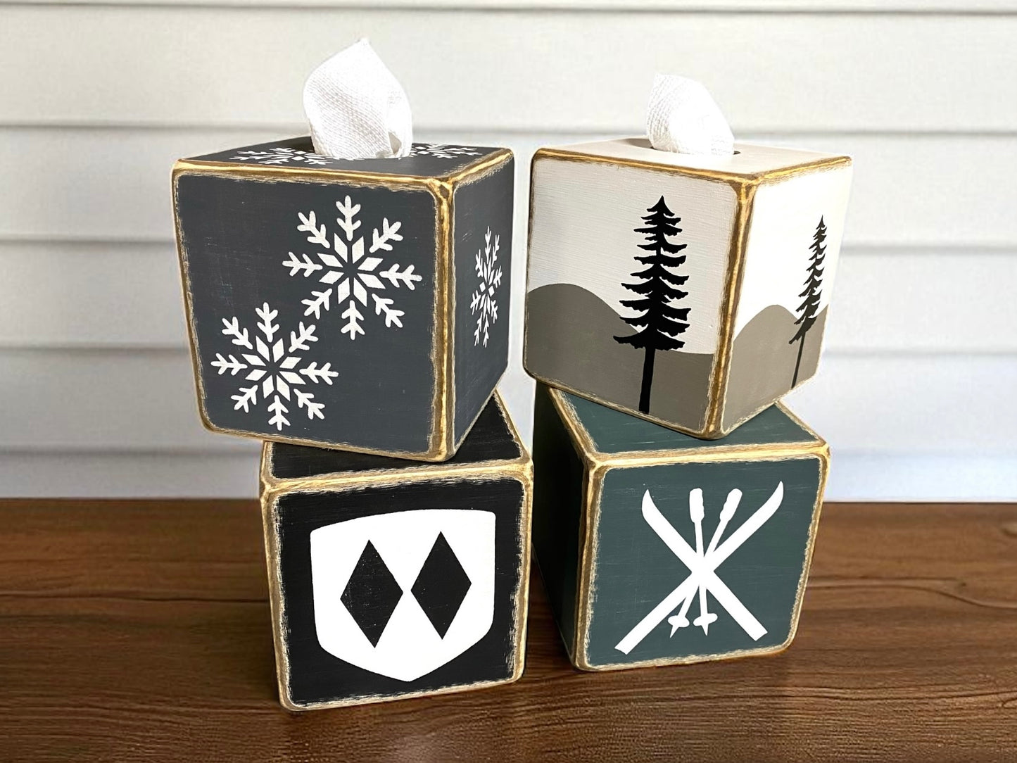 Ski House Tissue Box Cover