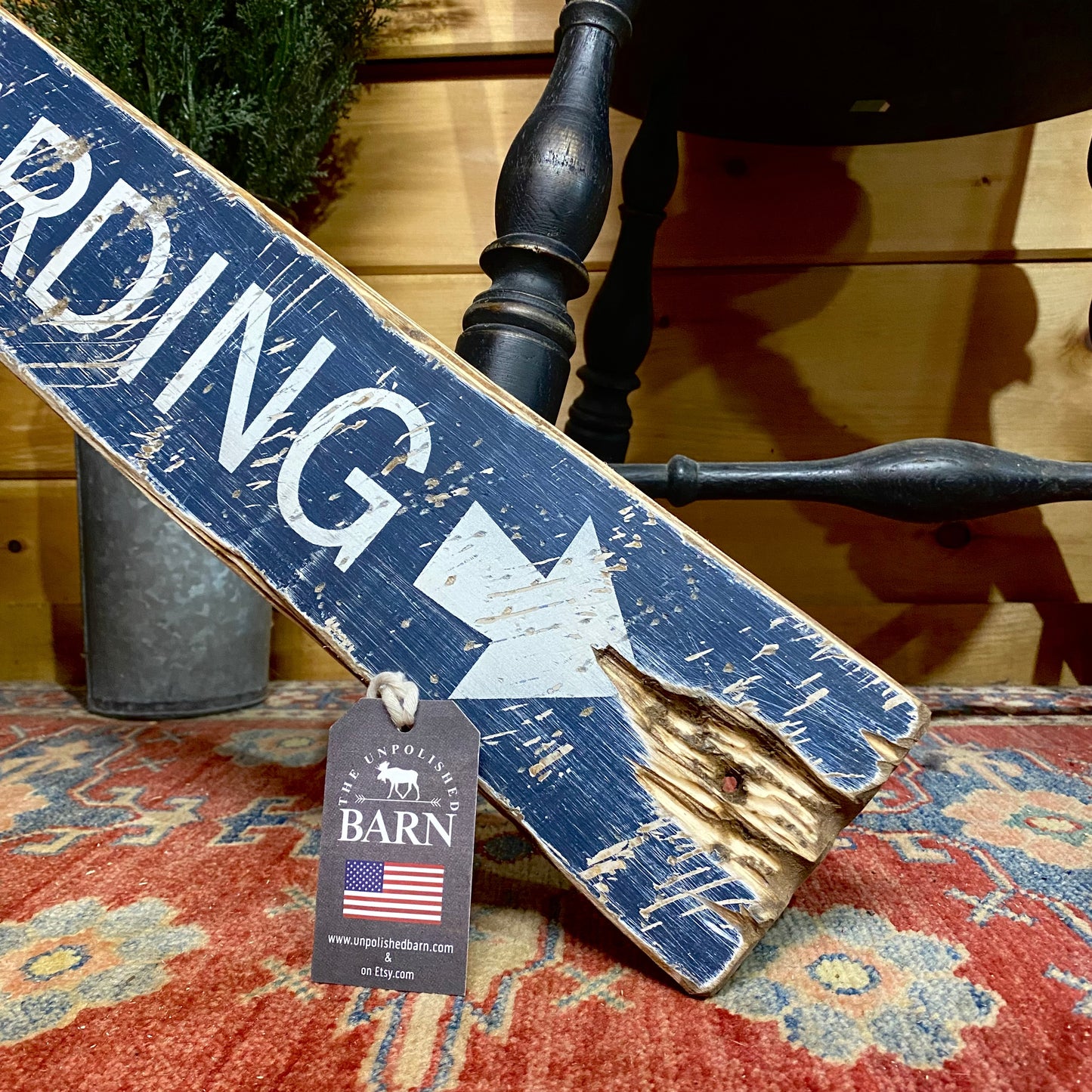 Snowboarding Rustic Wood Sign