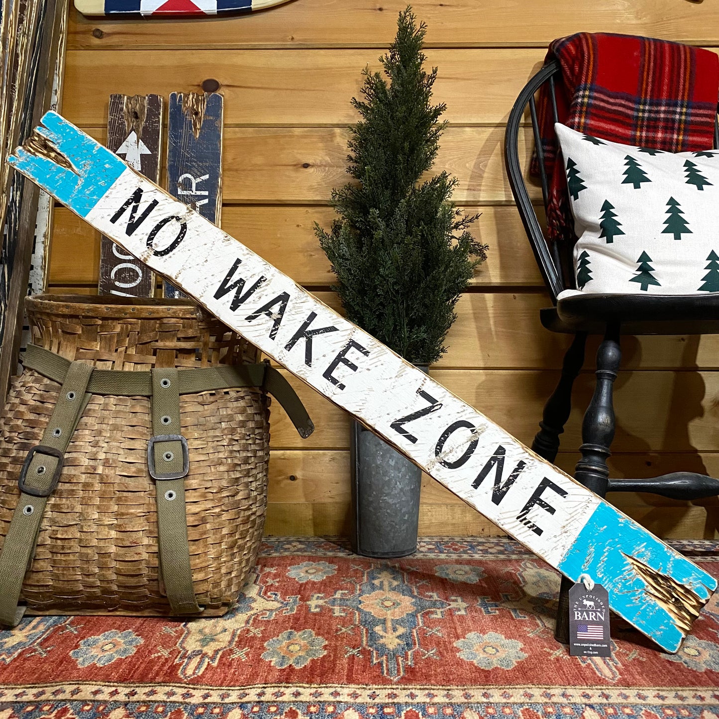 No Wake Zone Sign ~Turquoise