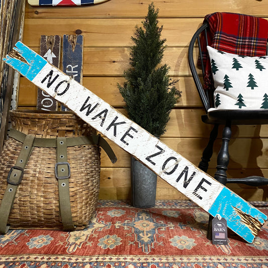 No Wake Zone Sign ~Turquoise