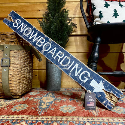 Snowboarding Rustic Wood Sign