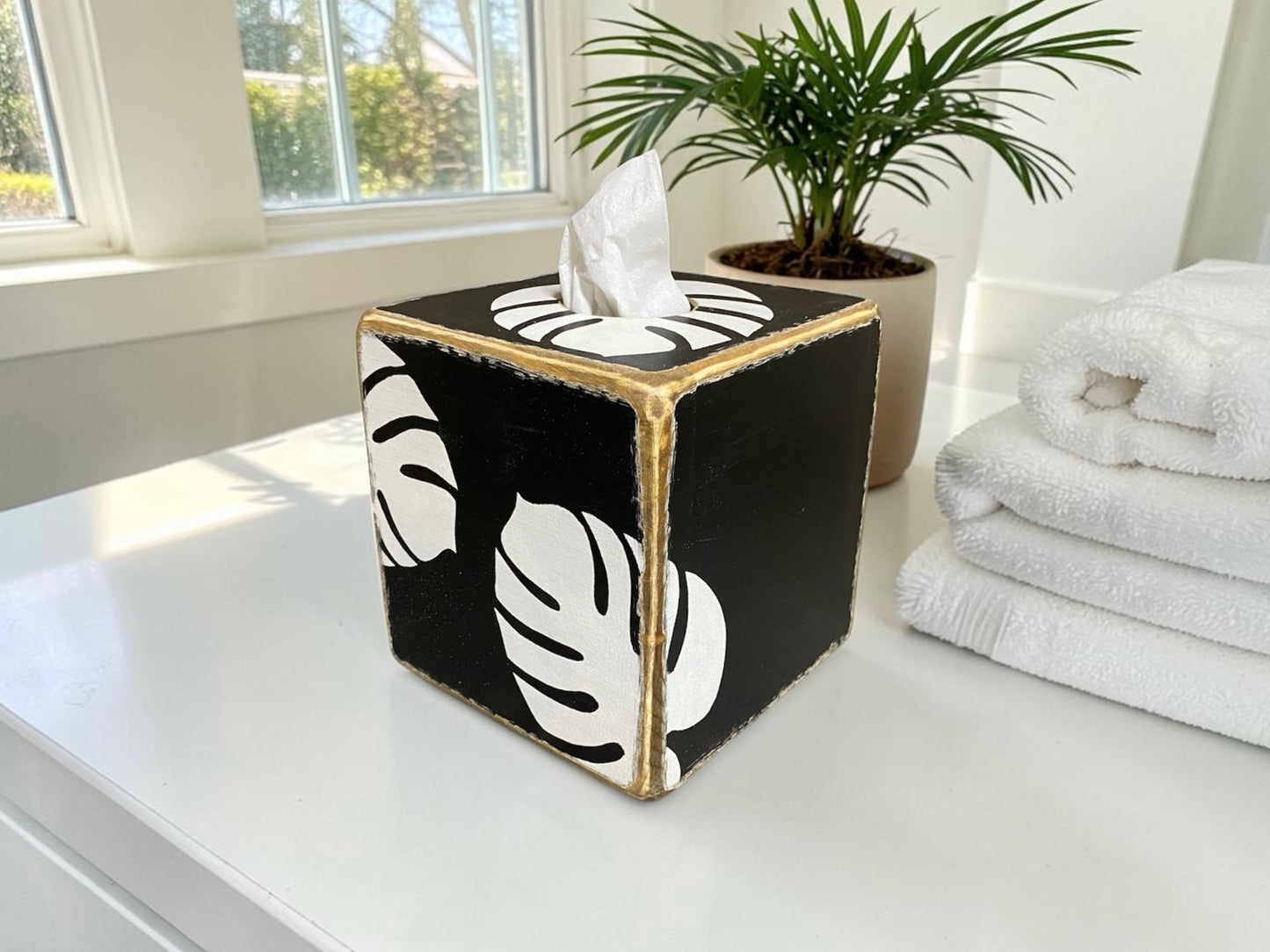 Monstera Deliciosa Tropical Spa Tissue Box Cover