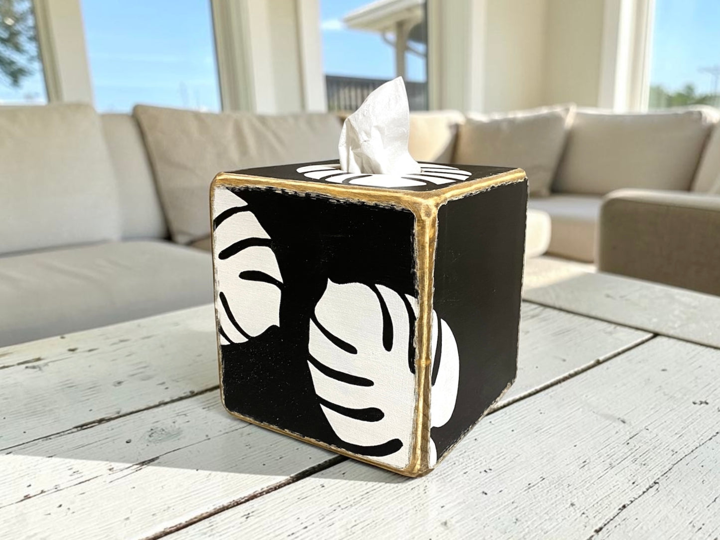 Monstera Deliciosa Tropical Spa Tissue Box Cover