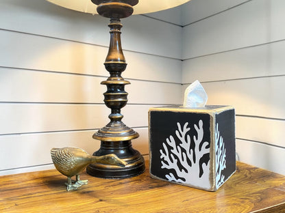 Ocean Coral Beach House Tissue Box Cover