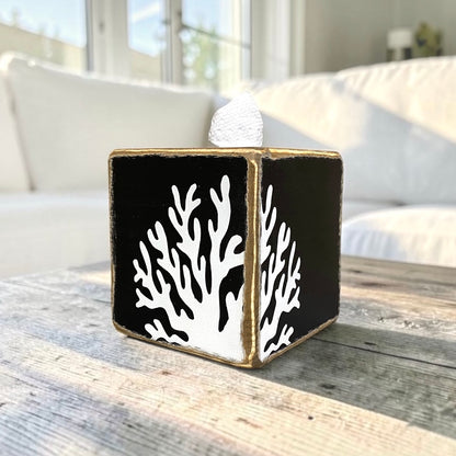 Ocean Coral Beach House Tissue Box Cover