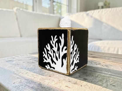 Ocean Coral Beach House Tissue Box Cover