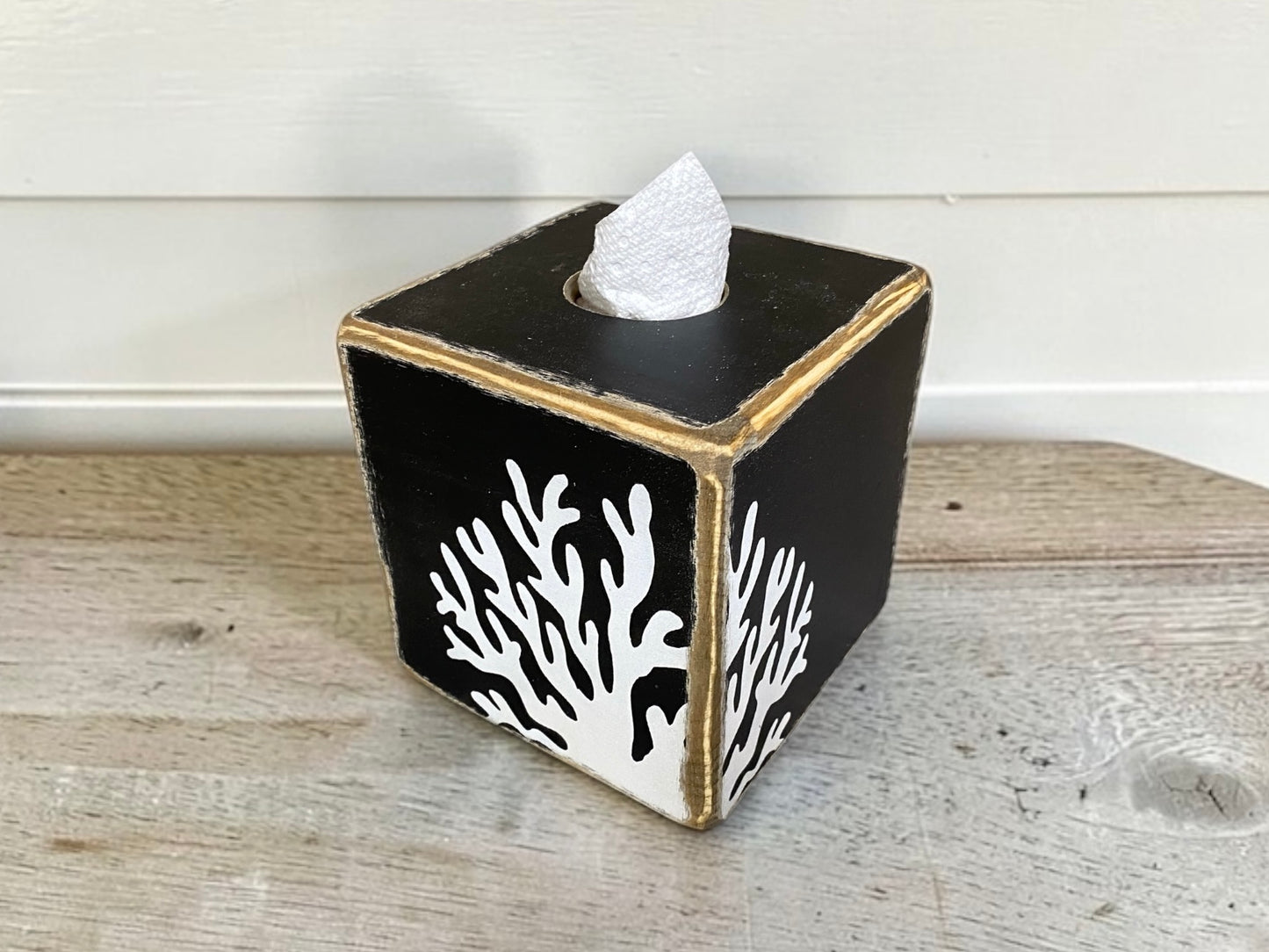 Ocean Coral Beach House Tissue Box Cover
