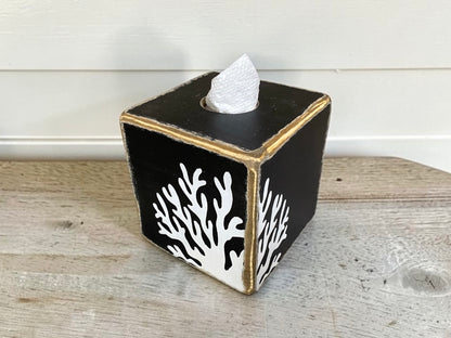 Ocean Coral Beach House Tissue Box Cover