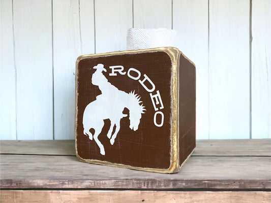 Cowboy rodeo horse tissue box