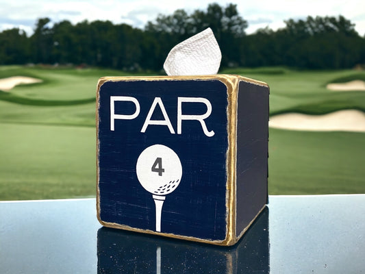 Par 4 Golf Ball Tissue Box Cover