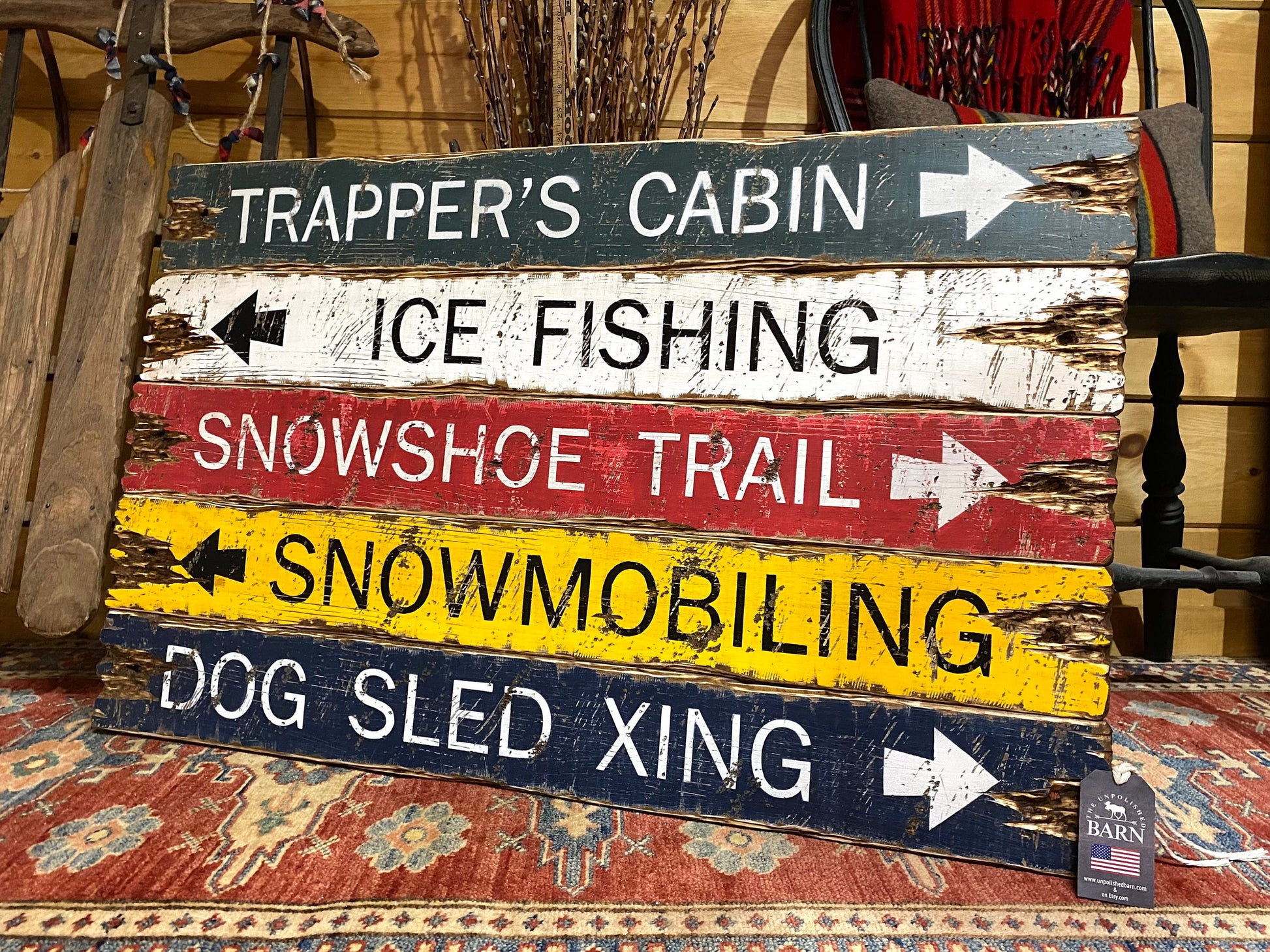 Snowshoeing sign