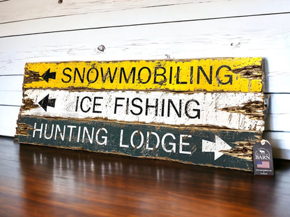 Rustic log cabin sign