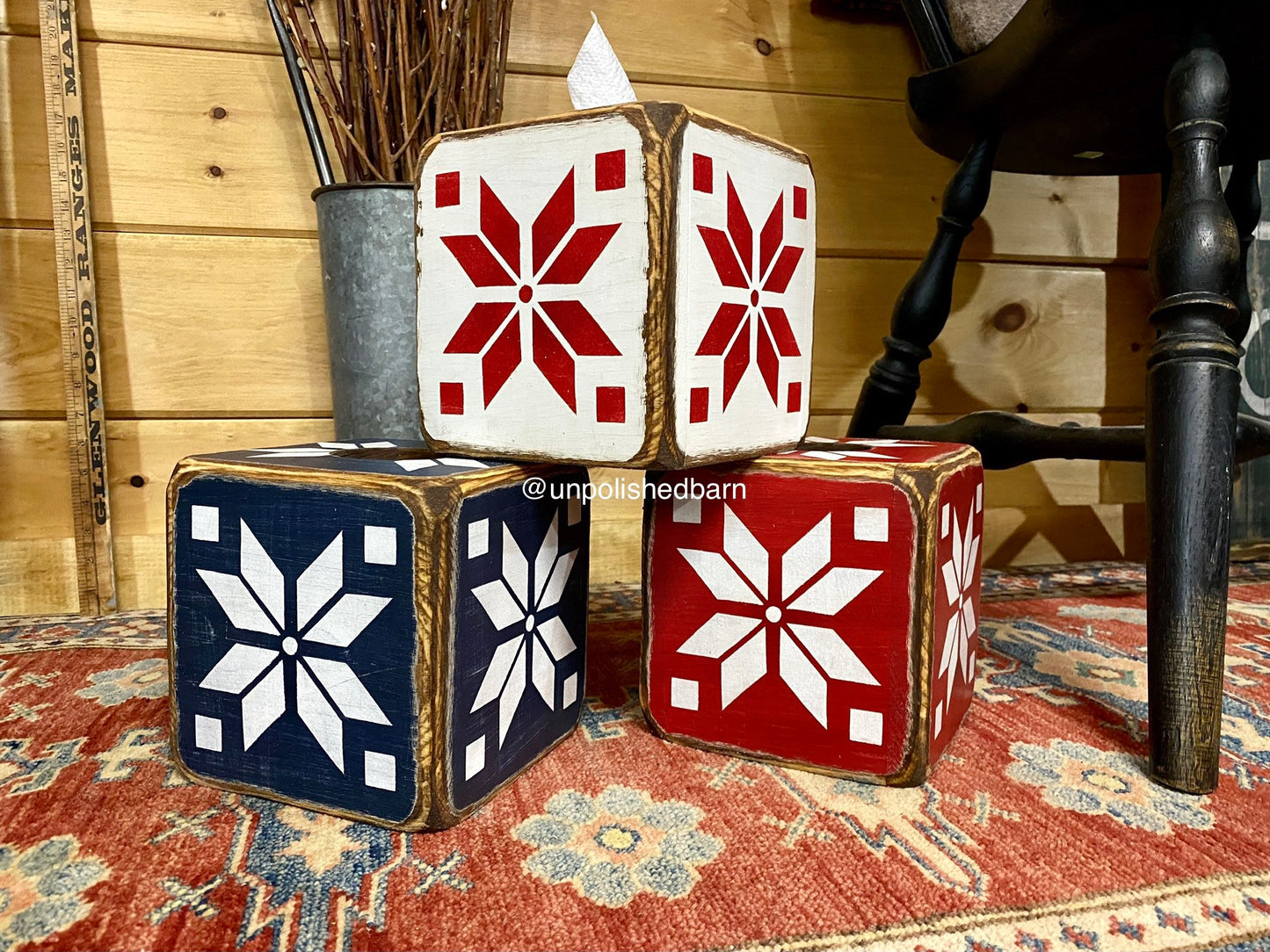 Nordic Star Christmas Poinsettia Tissue Box Cover