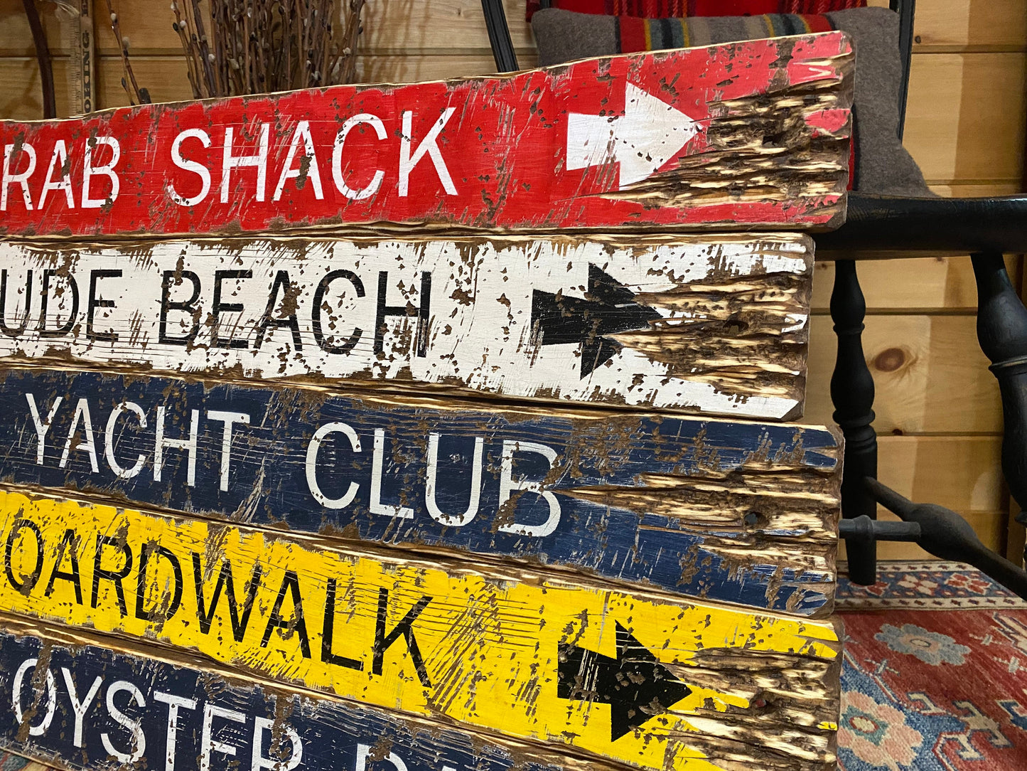 Coastal Beach Sign Set, Rustic Nautical Decor