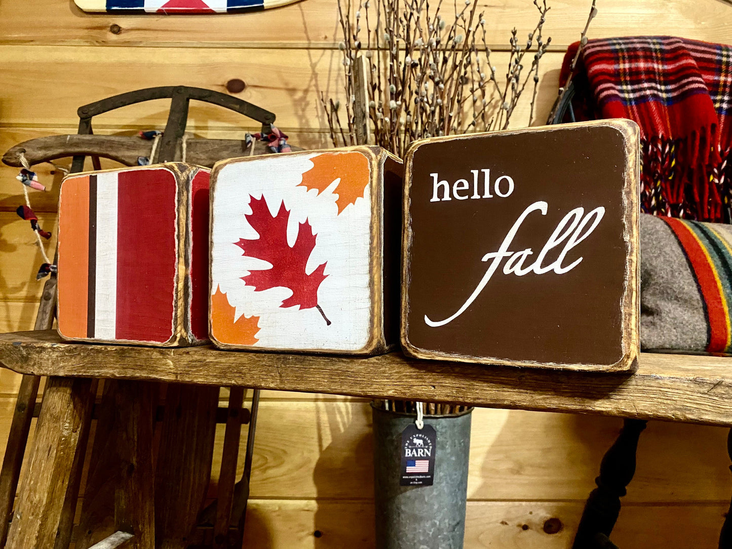Rustic Fall Tissue Box Cover,  Thanksgiving Bathroom Decor
