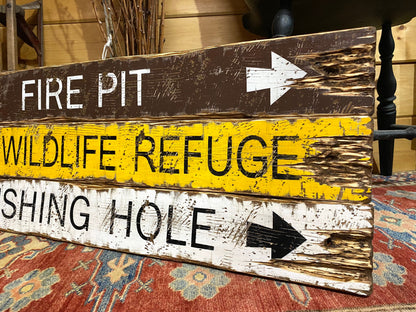 Fire Pit & Fishing Camp Sign Set