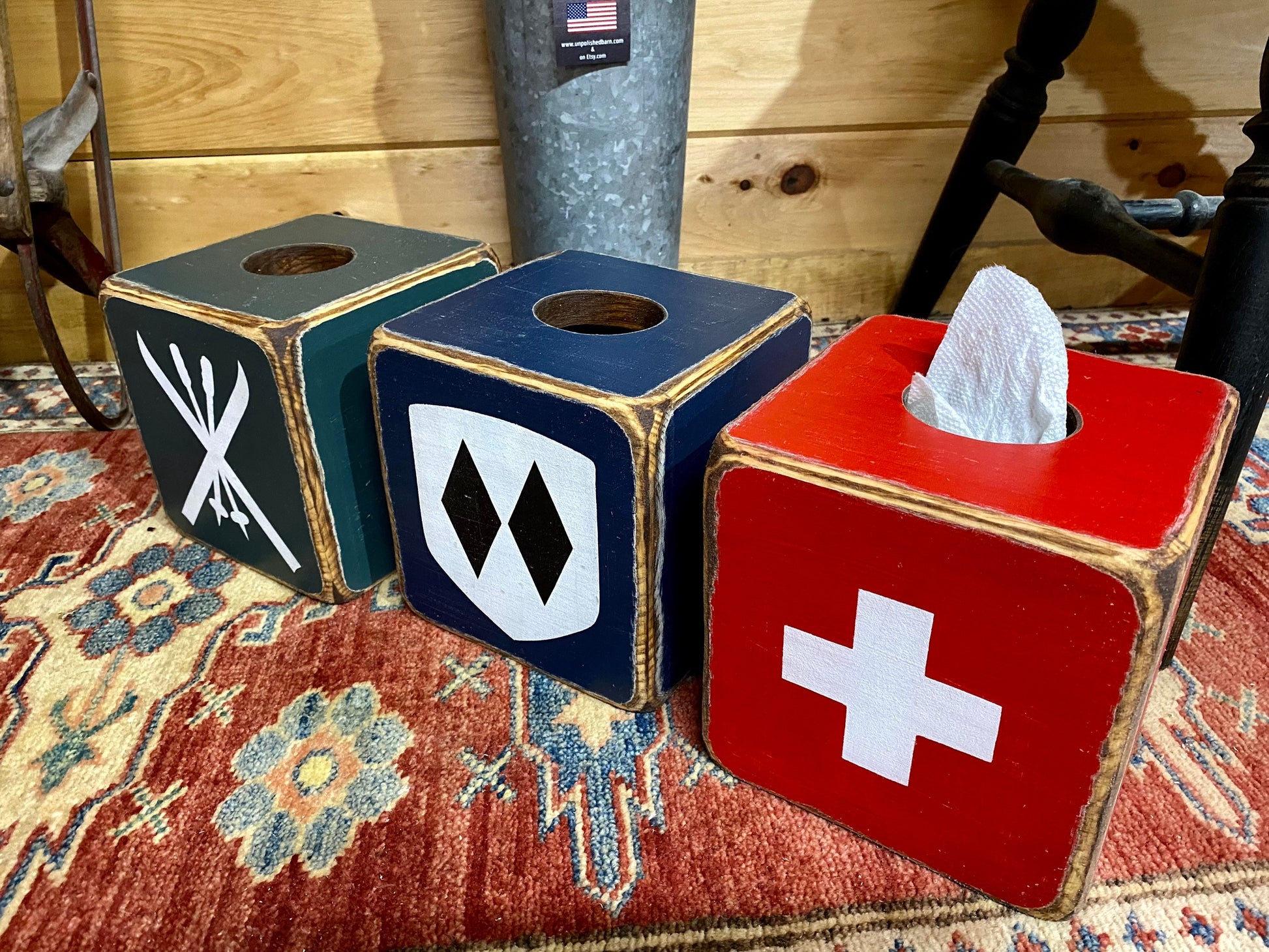 Ski house tissue box