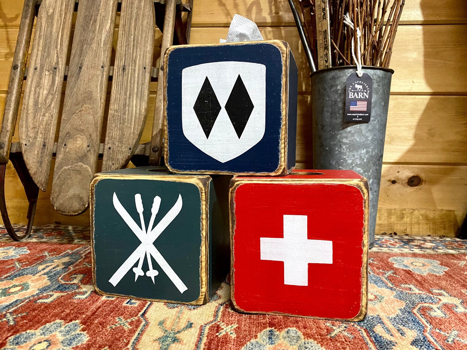 Ski tissue boxes