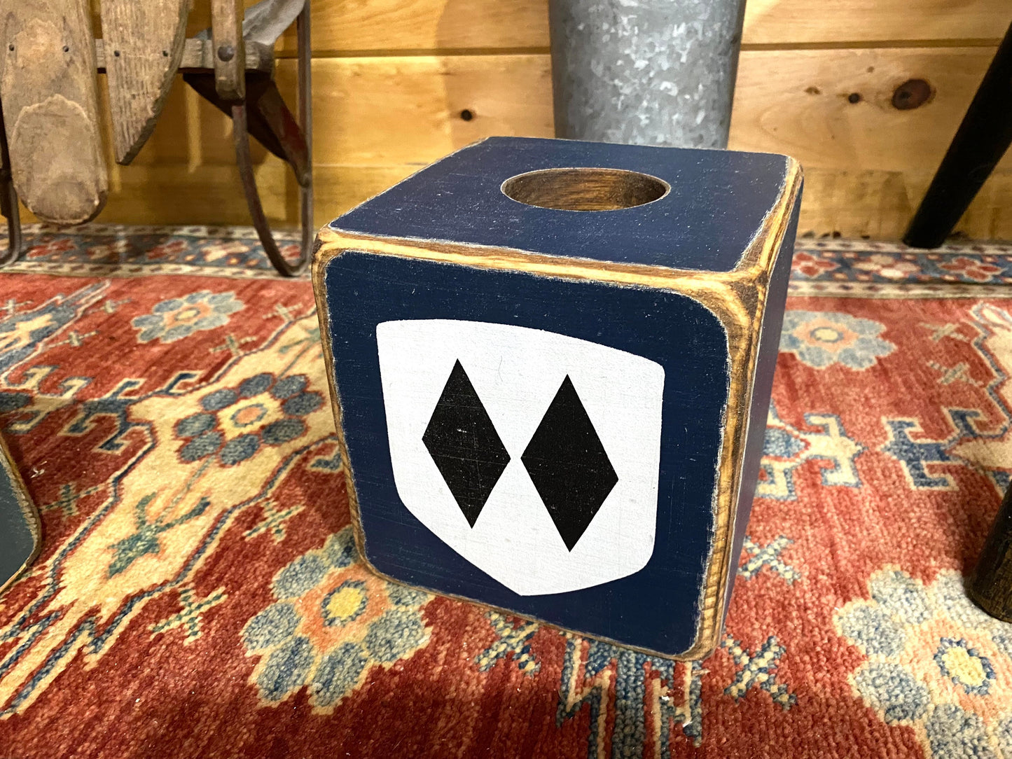Double Diamond Ski Trail Tissue Box Cover