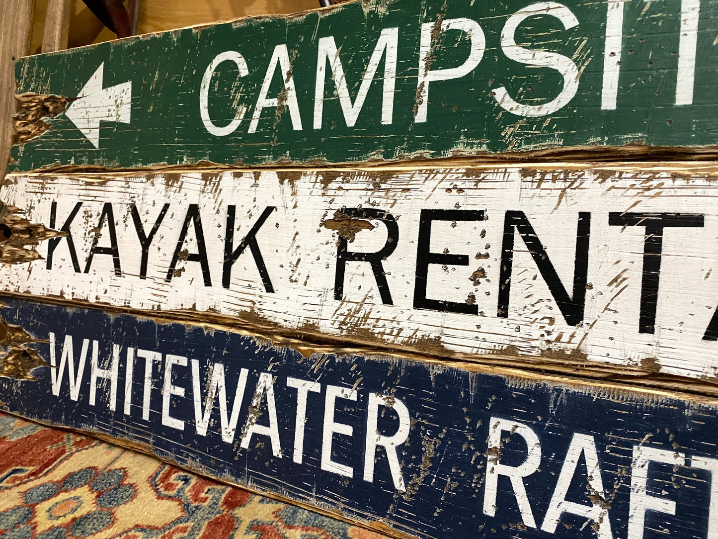 Whitewater Rafting & Kayaking Camping Sign Set